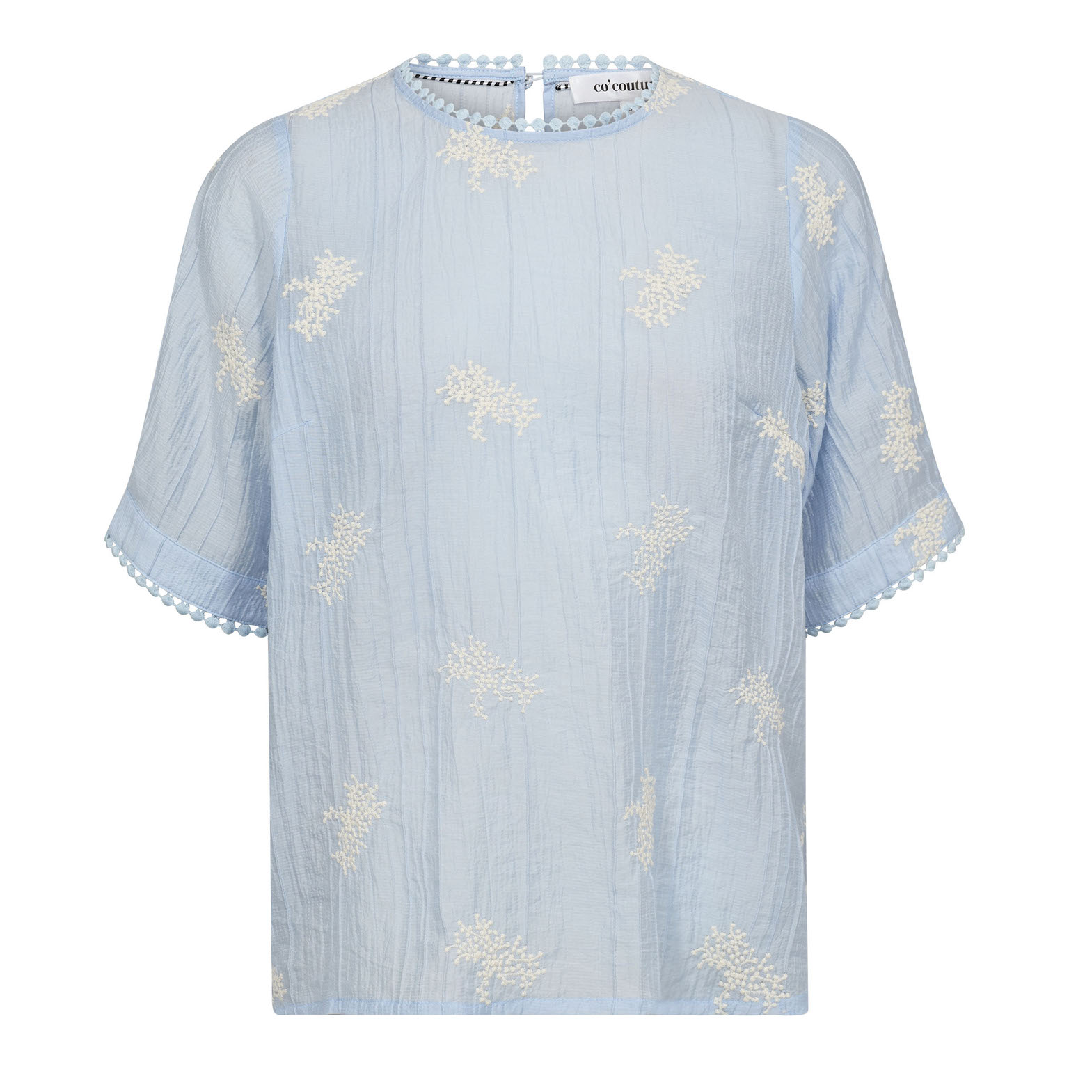 Co'Couture - AmeliaCC Emb Blouse – Pale Blue - Billede 2