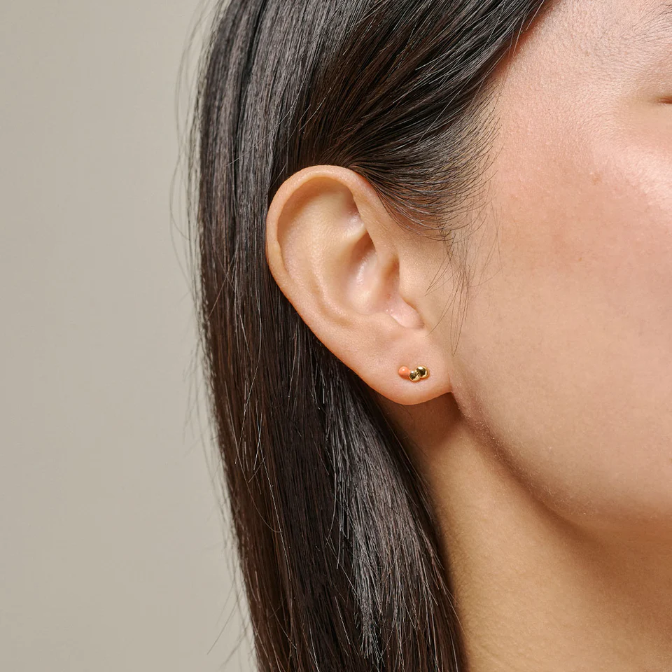 ENAMEL Copenhagen – Studs Nara – Forgyldt Coral - Billede 2