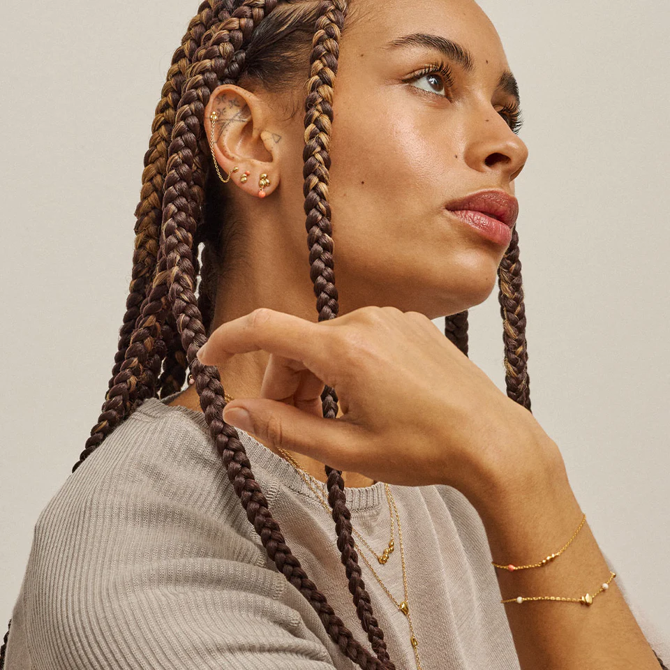 ENAMEL Copenhagen – Studs Nara – Forgyldt Coral - Billede 3