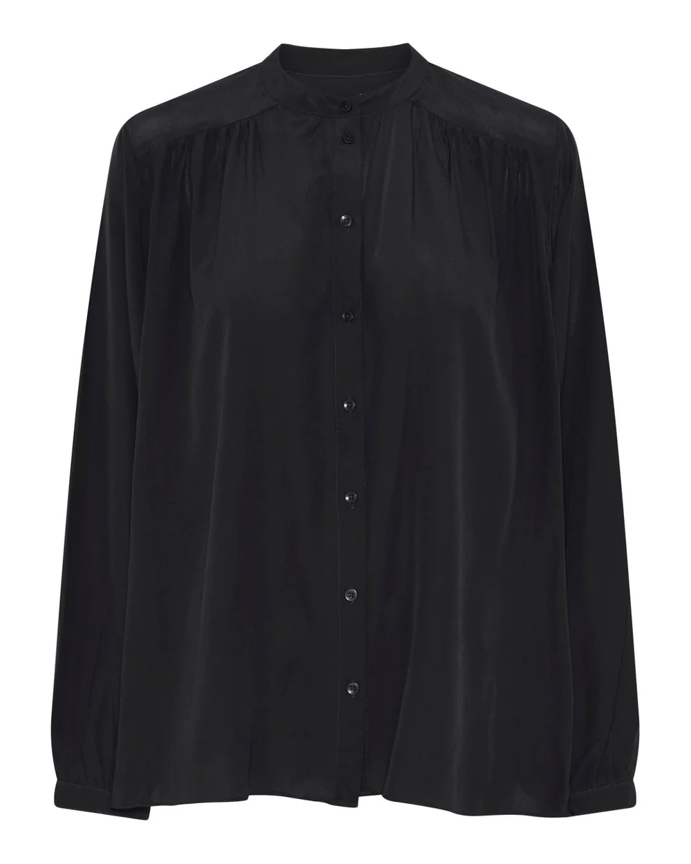 Frau - Florence Silk Crepe Shirt – Sort - Billede 2