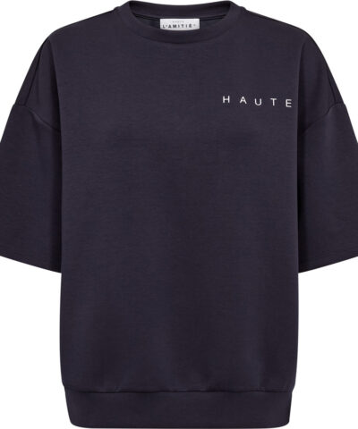 Alternative view of Haute L'amitie - Maxi Split SS Logo Sweat – Navy