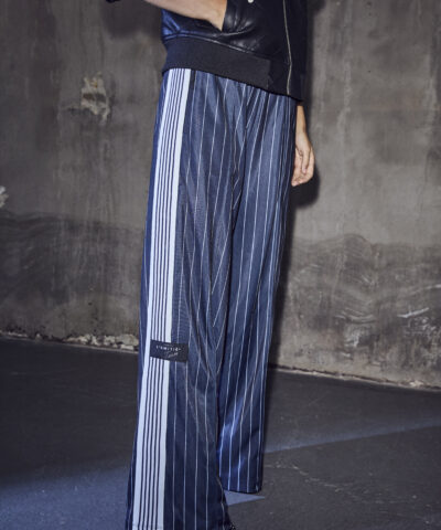 Alternative view of Haute L'amitie - Baggy Pin Stripe Track Pants – Navy Strib