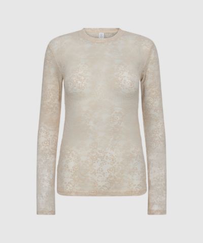 Hype the Detail Lace Blouse – elegant og strækbar blondebluse med lange ærmer. Fremstillet i 95% polyamid og 5% elastan. Perfekt til lag‑på‑lag, fest og hverdagslooks.