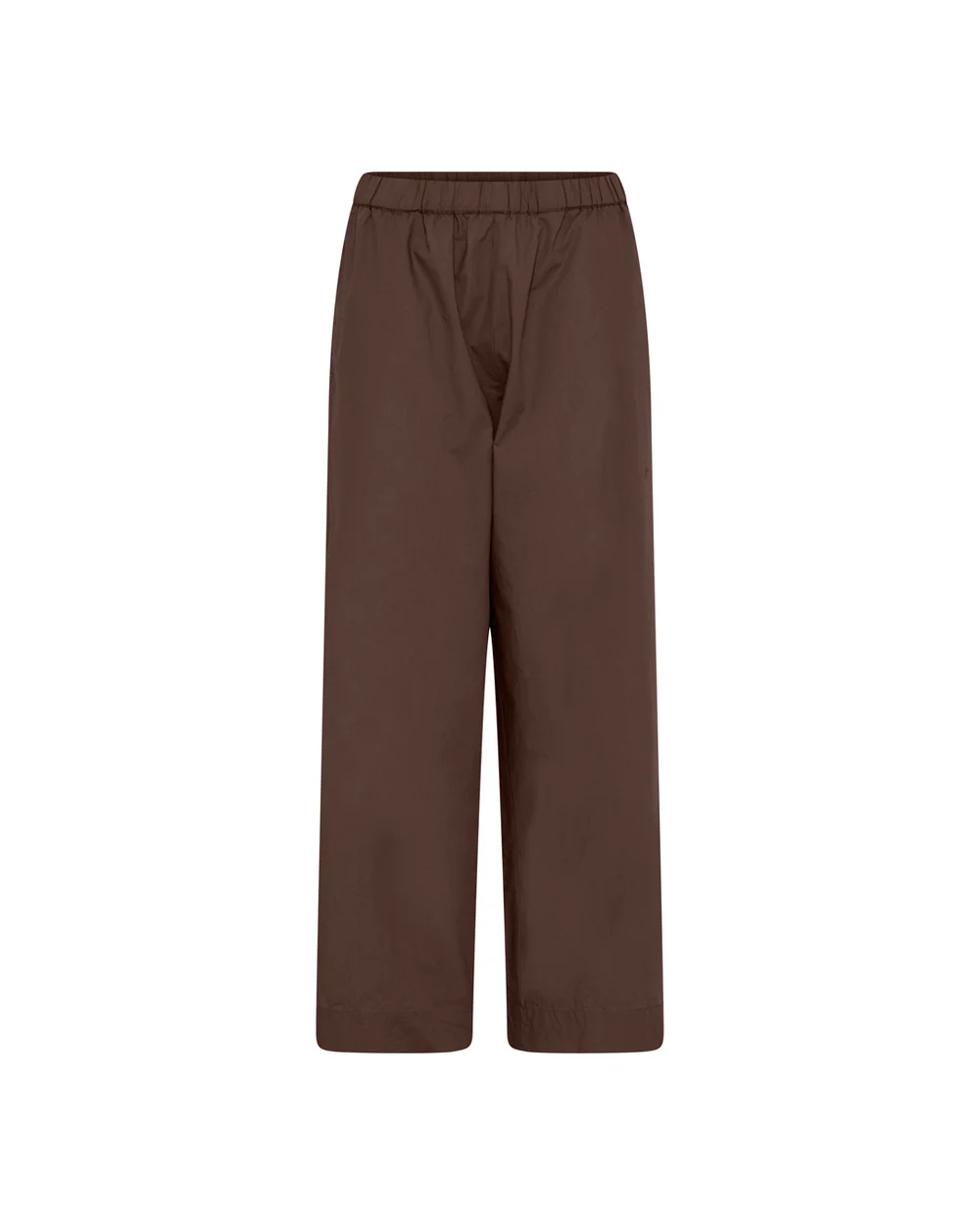 Melbourne Ankle Pant – Coffee Quartz fra FRAU er en klassisk og tidløs buks i 100% økologisk bomuldspoplin. Med smal elastik i taljen, usynlige lommer og lige benforløb er den både komfortabel, elegant og perfekt som hverdagsbuks.