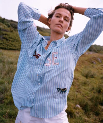 Alternative view of Sissel Edelbo – Pil Shirt – Green Stripes