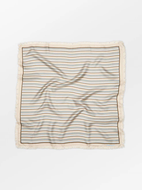 Becksöndergaard – Scallopia Striped Sia Scarf – Birch White - Billede 4