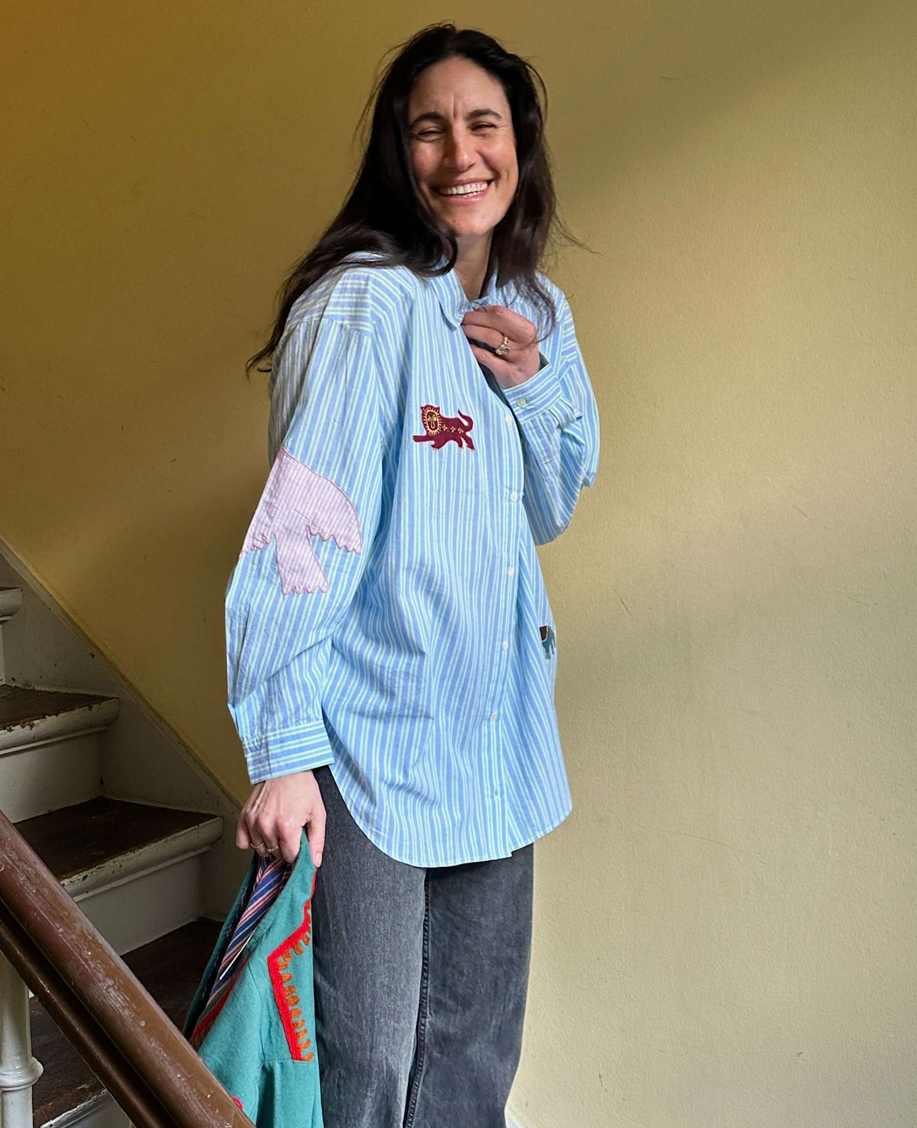 Sissel Edelbo – Pil Shirt – Green Stripes - Billede 3