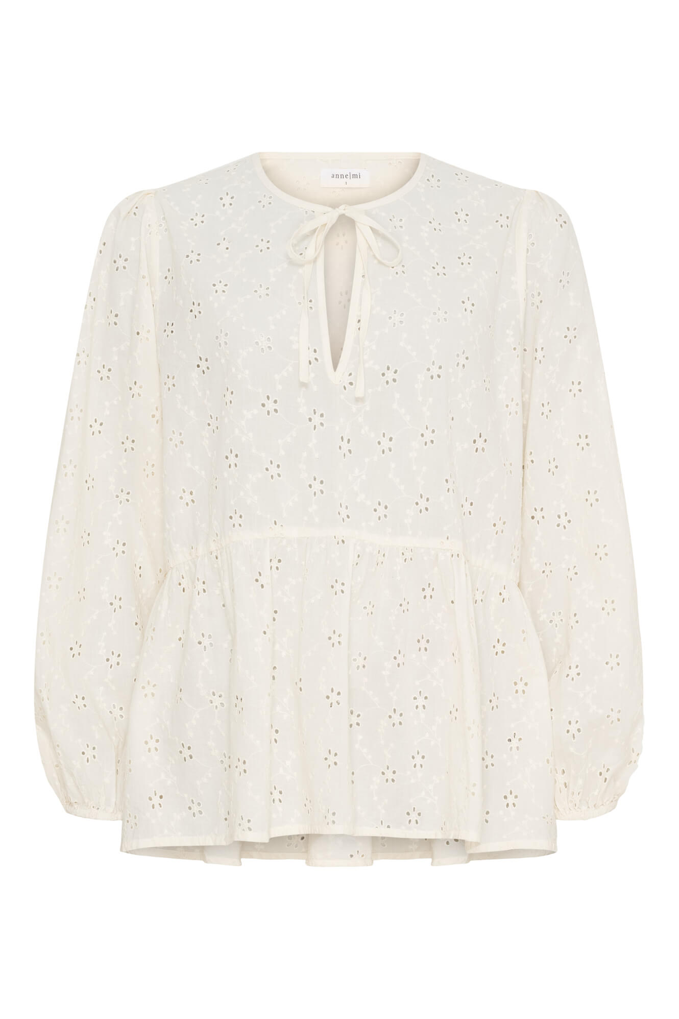 Anne-Mi - Melody LS Blouse – White Sand - Billede 2