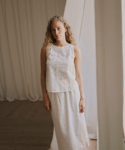 Alternative view of Anne-Mi – Melody LS Top – White Sand