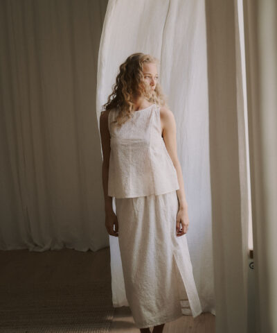 Alternative view of Anne-Mi - Melody Midi Skirt – White Sand