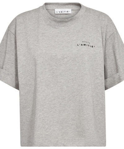 Alternative view of Haute L'amitie - Crew Neck Crop Tee – Grey Melangé