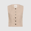 Part Two AzaniaPW Waistcoat i Neutral Pinstripe er en elegant og let vest i 100% hør med regular fit og tidløst design. Perfekt til både hverdagsbrug og styling over skjorter og toppe. Find AzaniaPW hos Merci Give.