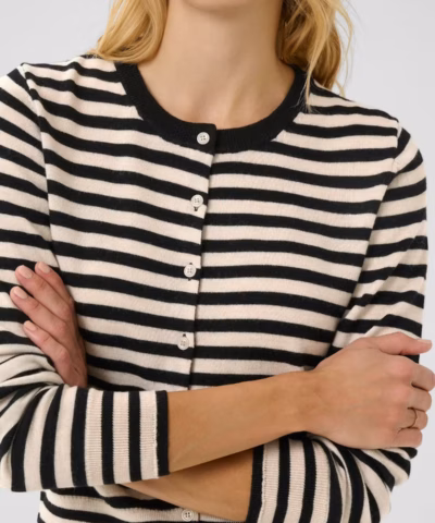 Alternative view of Part Two – NoelaniPW Cardigan - Natural Stripe