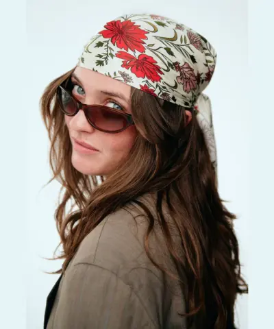 Alternative view of SneakyFox - Sylvie Silk Scarf – Cream