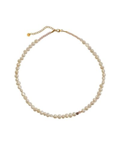 Alternative view of Stine A - Pearly necklace - Mocha Guld
