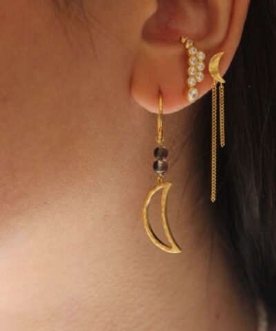 Alternative view of Stine A - Petit Bella Moon Earring – Guld