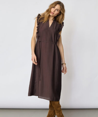 Alternative view of Co'Couture - HeraCC Frill SS V‑Dress – Dark Brown