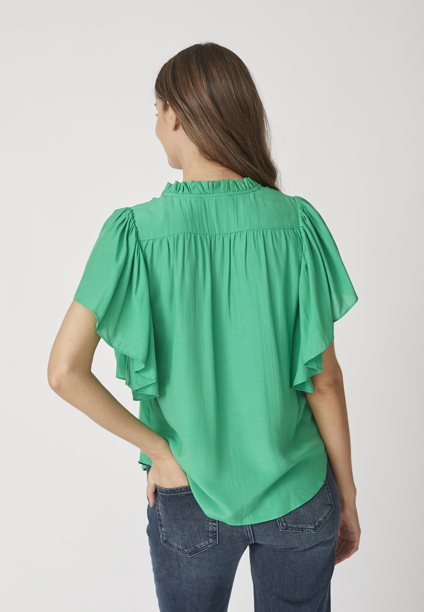Co'Couture - SunriseCC SS Frill Top – Green - Billede 5