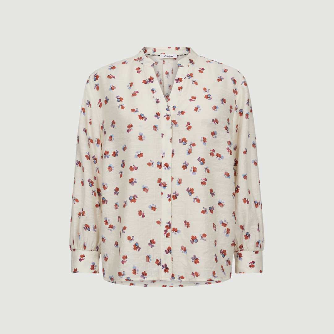 Co'Couture - MarisCC SS Shirt – Off White Blomstret