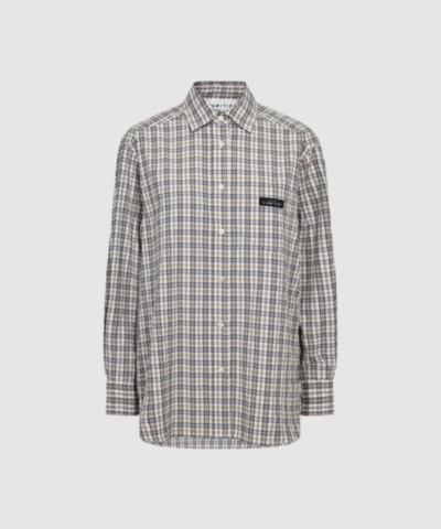 Haute L'Amitie - Button Down Mini Check Shirt – Off‑white / Beige