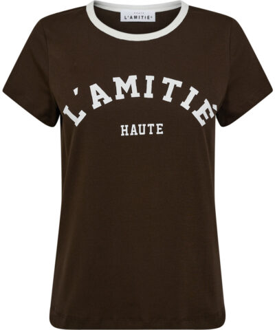 Alternative view of Haute L'amitie - Neckline Logo Tee – Mocca