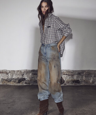 Alternative view of Haute L'Amitie - Button Down Mini Check Shirt – Off‑white / Beige