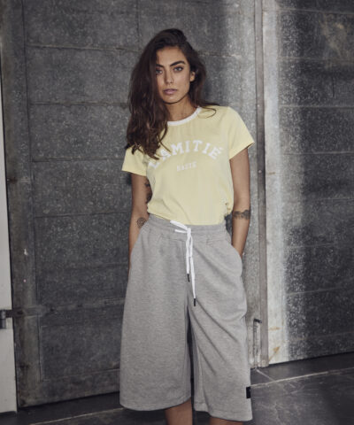 Alternative view of Haute L'amitie - Neckline Logo Tee – Pale Yellow