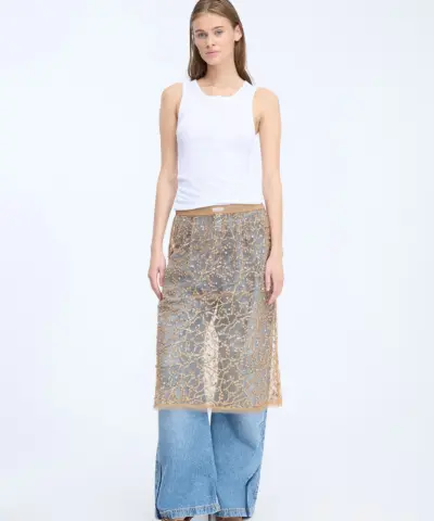 Alternative view of MUNTHE - Ninia Skirt – Old Brass