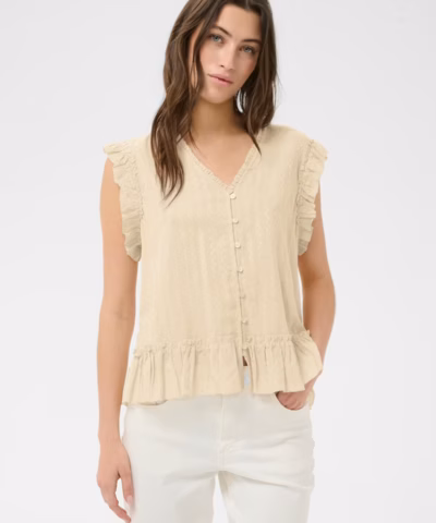 Alternative view of Part Two - AnekaPW Top – Oatmeal