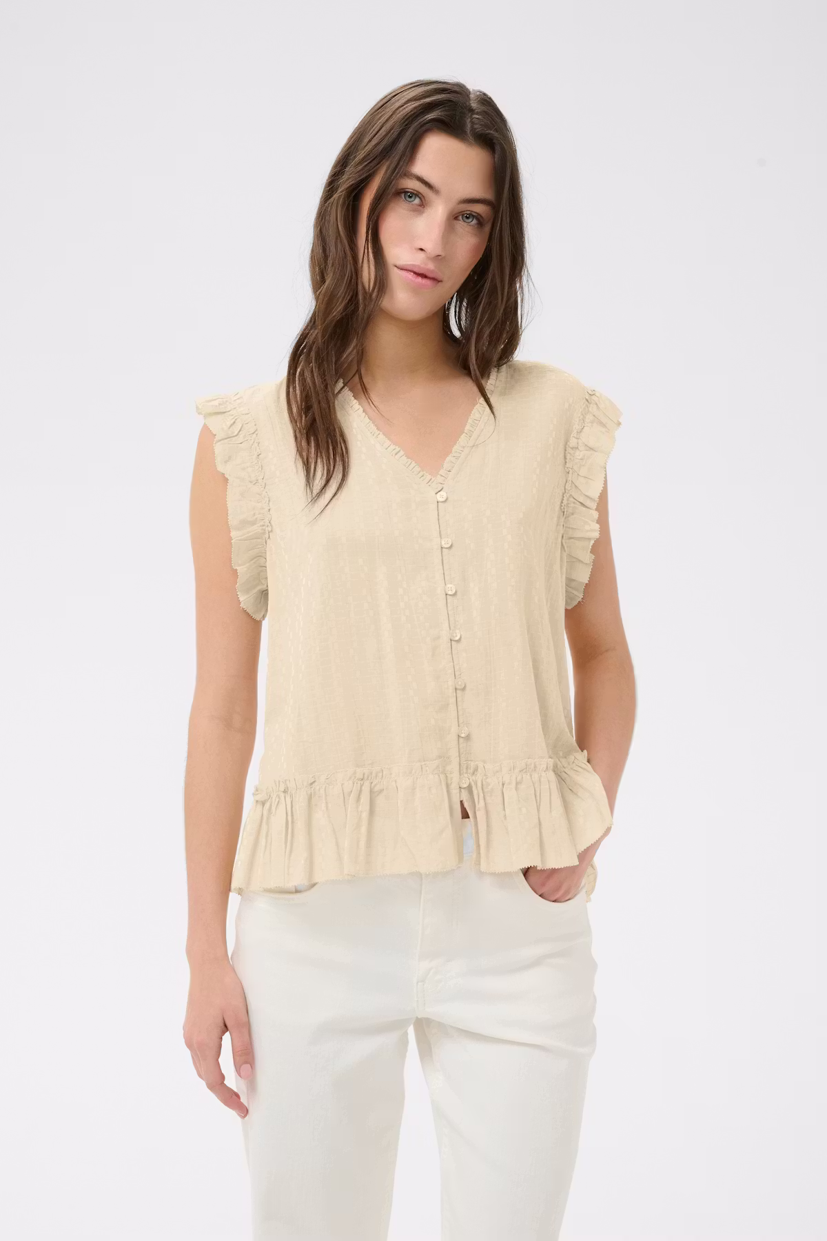 Part Two - AnekaPW Top – Oatmeal - Billede 2