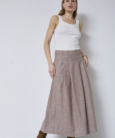 Alternative view of Co’Couture - JihoCC Anya Pleat Skirt – Brown