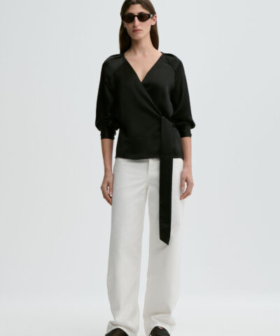 Alternative view of By Malene Birger - Pacey Satin Blouse - Black