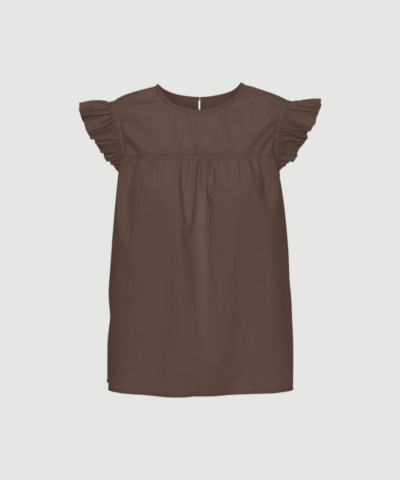 Stockholm SL Top fra FRAU i farven Coffee Quartz er en ærmeløs top i 100 % økologisk bomuld med afslappet pasform. En enkel og luftig basisstyle, der er perfekt til både sommer og lag‑på‑lag styling.