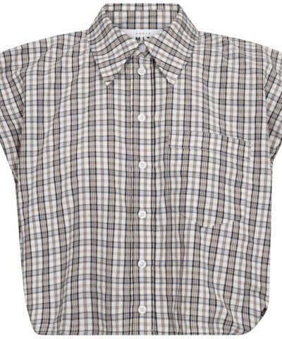 Alternative view of Haute L’Amitié - Dinnie NS Mini Check Shirt – Off‑white / Beige