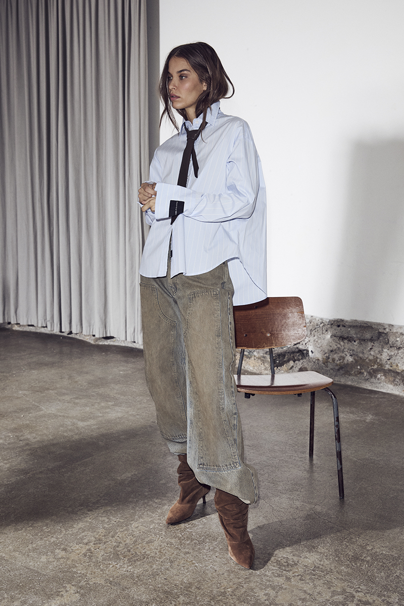 Haute L’Amitié - Sophie Classy Stripe Shirt – Pale Blue - Billede 3