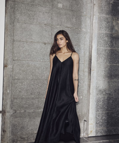 Alternative view of Haute L'Amitie - Corsica Pleat Strap Dress - Sort