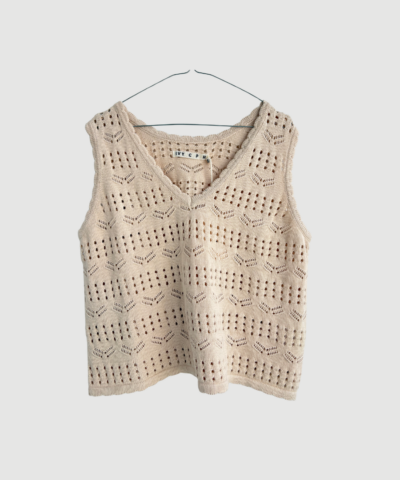 IVY ‑ Breeze Crochet Top V‑neck – Ecru