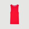 NPS Tank Top Kontrast fra Mads Nørgaard i red og light pink er en stribet top med kontrastkanter og tæt pasform. En feminin og komfortabel basisstyle med et moderne farveudtryk.