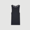 NPS Tank Top Kontrast fra Mads Nørgaard i black og ecru er en stribet top med kontrastkanter og tæt pasform. En moderne klassiker i bomuld, perfekt til både hverdag og lag‑på‑lag styling.