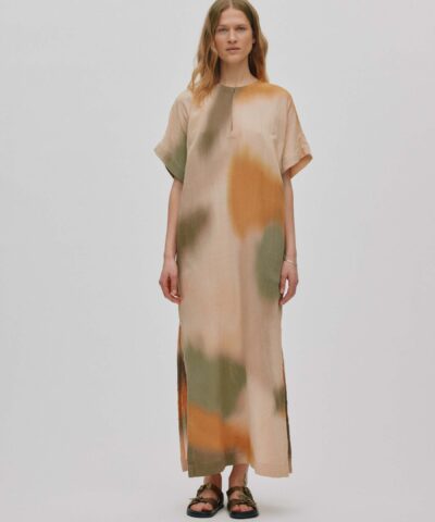 Alternative view of Rabens Saloner - Inza Water Color Column Dress – Dessert Combo
