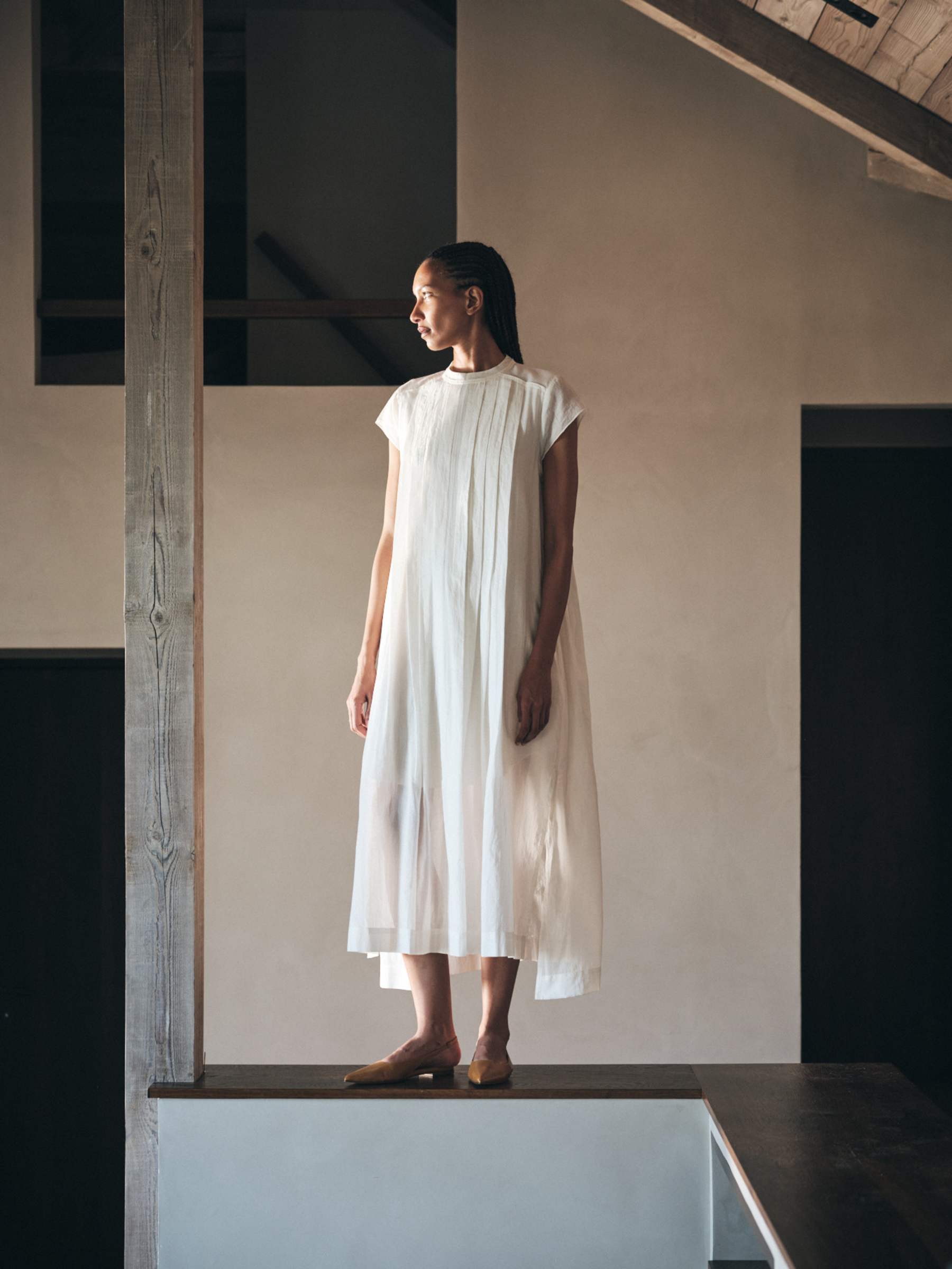 Rabens Saloner - Taya Multi Layer Long Dress – Bone - Billede 2