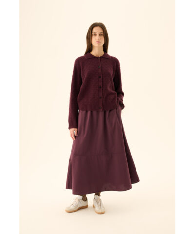 Alternative view of Rue de Tokyo - Kian Merino Knit – Aubergine