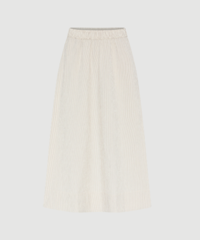 Frau - Melbourne Ankle Skirt – Tapioca Coffee Stripe
