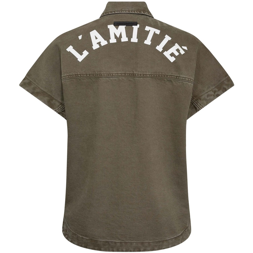 Haute L`amitié - Enigma NS Logo Shirt – Army - Billede 3