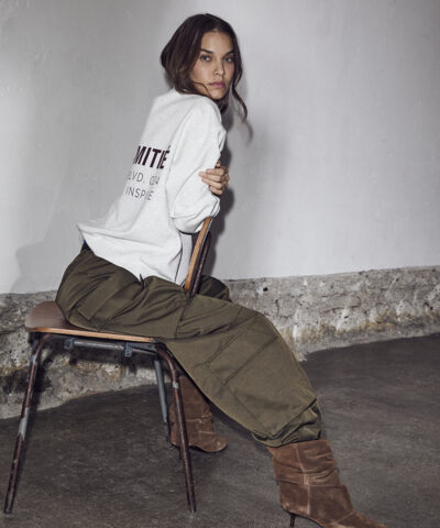Alternative view of Haute L’Amitié - Back Print Studio Sweat – Pearl Melange