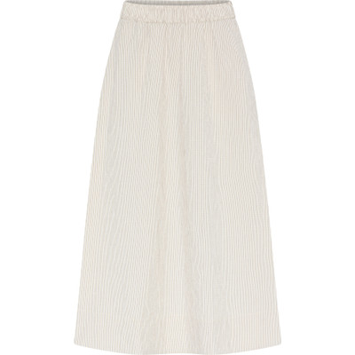 Alternative view of Frau - Melbourne Ankle Skirt – Tapioca Coffee Stripe