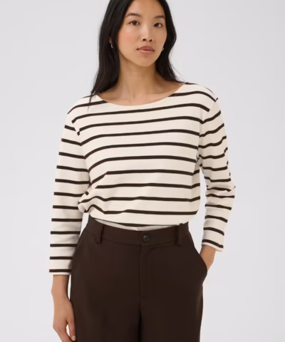 Alternative view of Part Two - NelaPW T‑Shirt – Mole Stripe / Brown