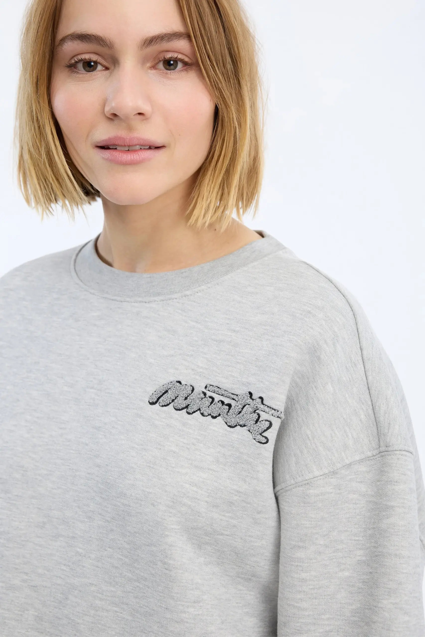 Munthe - Veptun Sweat - Light Grey - Billede 4