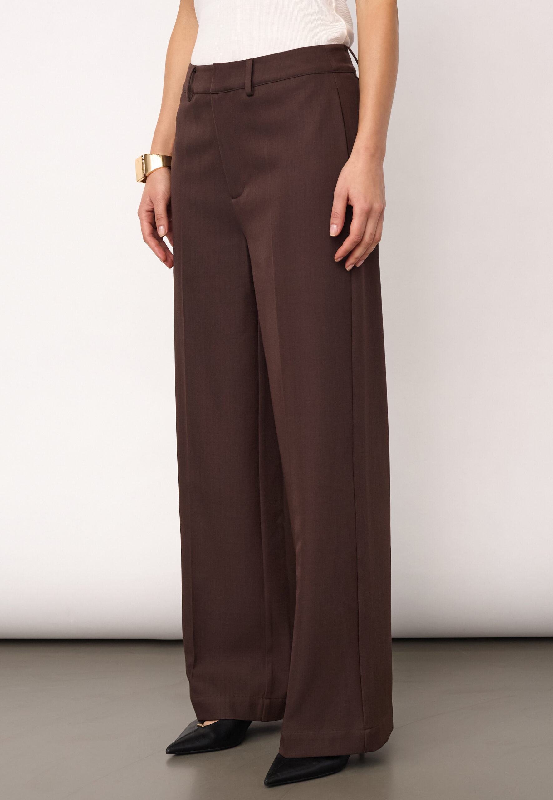 Co'couture - Luna Wide Pant - Dark Brown - Billede 2