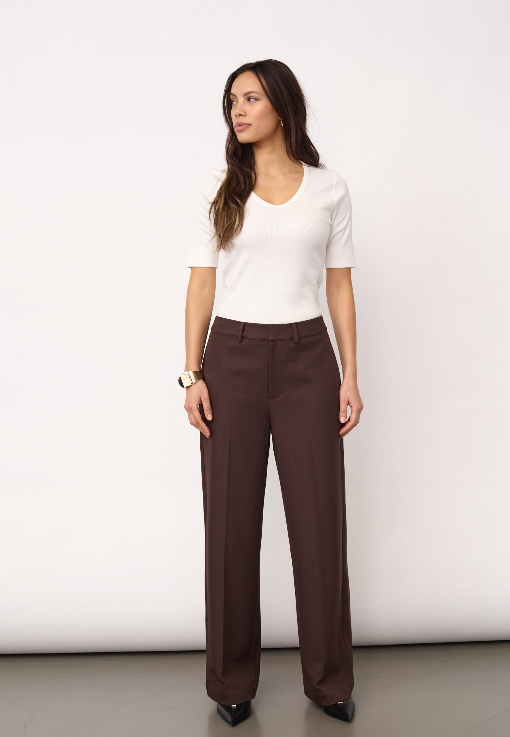 Co'couture - Luna Wide Pant - Dark Brown - Billede 5